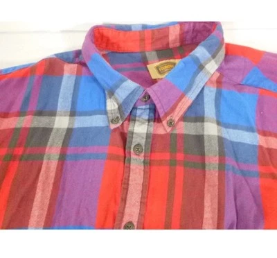 Foundry 5XLShirt Mens Multicolor Plaid Long Sleeve Button Flannel Adult Great - Image 1 of 4