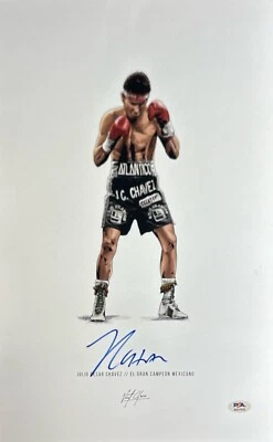 Julio Cesar Chavez Signed 12x18 Boxing Print PSA AO17370 - Image 1 of 2