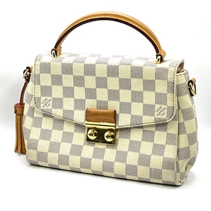 Louis Vuitton LV Hand Bag N41581 Croisette Leather White Damier Azul FL119 A - Picture 1 of 23