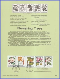 USA5 #3193-97 U/A SOUVENIR PAGE FDC STR5 Flowering Trees - Picture 1 of 1