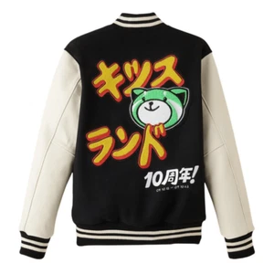 The Weeknd XO Kiss Land Wool & Leather Unisex Black Varsity Jacket - Bild 1 von 4