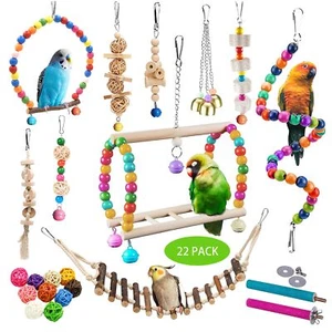 22 Packs Bird Parakeet Cockatiel Toys,Parrot Swing Chewing Hanging Toy with S... - Picture 1 of 6