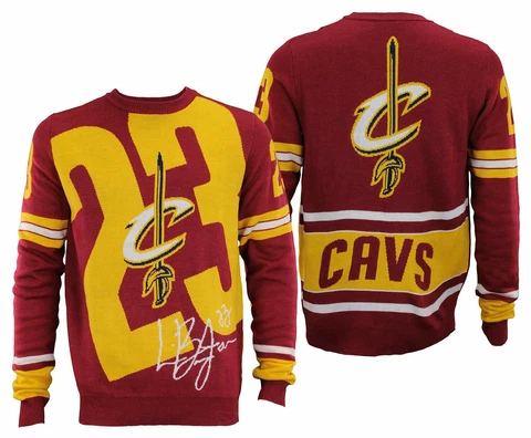 FOCO NBA Men's Cleveland Cavaliers Lebron James #23 Loud Player Sweater Cover