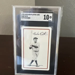 1978 Landsman Playing Cards Babe Ruth 5 Of Diamonds SGC GEM MINT 10 POP 3 - Bild 1 von 4