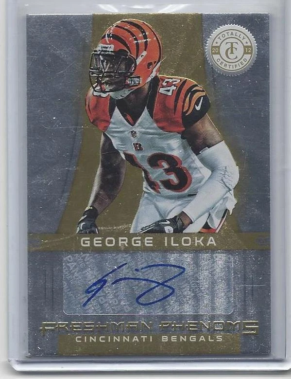 GEORGE ILOKA 2012 TOTALLY CERTIFIED FRESHMAN PHENOMS GOLD BENGALS AUTO RC #D /25 - Image 1 of 1