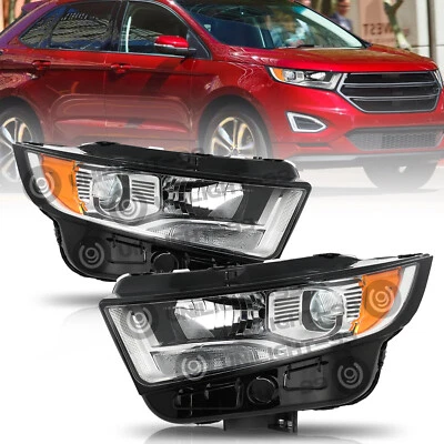 Juego de pares de faros halógenos deportivos de titanio para Ford Edge SEL 2015-2018 Foto 1 de 4