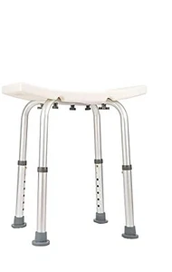 Shower Stool Bath Bench without Back, Free Grab Bar, Adjustable - Picture 1 of 2