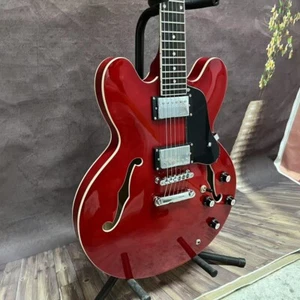 🛒ES-335 6 String Semi-Hollow Electric Guitar Cherry colored metallic paint - Picture 1 of 14