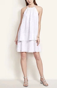 Nuevo con etiquetas Vestido Para Mujer Ann Taylor Blanco Floral Clip Halter Cuello Cambio Talla 12 - Imagen 1 de 11