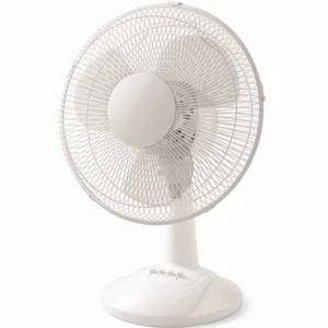 12" 3-Speed Oscillating Table Fan, White, FT30-8MBW, Quiet Cooling - Picture 1 of 4