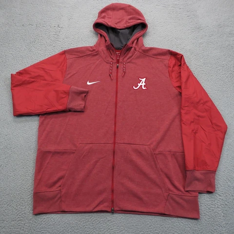 Alabama Crimson Tide Hoodie Mens XXL Red Nike Full Zip Hooded Sweatshirt 2XL Cover