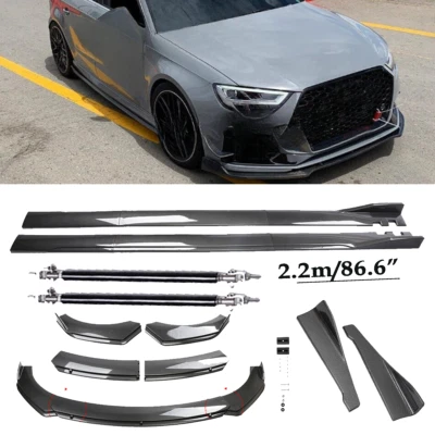 Carbon Fiber Front Bumper Lip Spoiler Splitters Body Kit For Audi A3 Quattro Foto 1 de 4