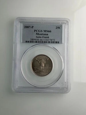 2007-P Montana State Satin Finish Quarter 25c PCGS MS66 - Image 1 of 4