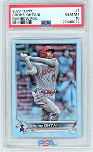 2022 Topps Series 1 Shohei Ohtani #1   PSA 10 Rainbow Foil 