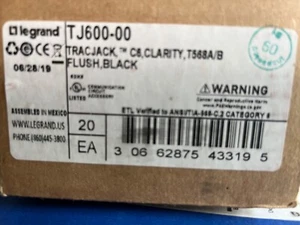 TJ600-00 Clarity,Tracjack T568A/B, flush, black  ( Lot of 17 pcs  new open box) - Picture 1 of 4