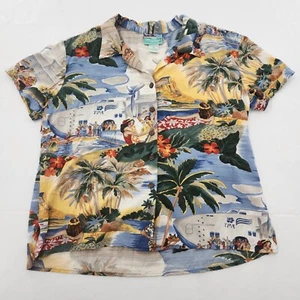 Vintage Reyn Spooner Hawaiihemd mit Knöpfen Herren Größe Small Travel Paradise Print - Bild 1 von 5