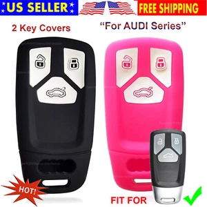 2pcs Silicone Rubber Case Protector Remote Fob Cover Holder for Audi Smart Key - Picture 1 of 5
