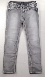 Silver Jeans Suki Flap Skinny Grey Stretch Thick Stitch Womens W31 x L31 - Picture 1 of 17