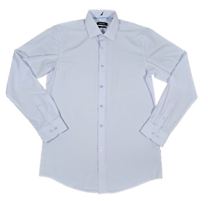 Nautica Mens White Slim-Fit Dress Shirt Long Sleeve Button-Down Medium
