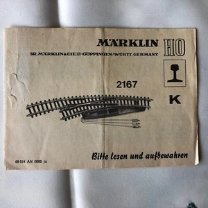 Märklin 1:87 Anleitung Elektromagnetische Bogenweiche- Spur H0,  (2167) 1Stück - Bild 1 von 1