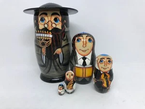 MADE IN UKRAINE 5,1" Höhe verschachtelte Puppe jüdische Familie Puppe, handbemalt - Bild 1 von 6