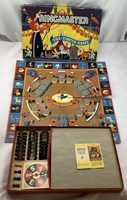 1947 Ringmaster Board Game by Cadaco Complete in Good Condition FREE SHIPPING - image 1 of 4