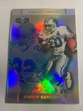 BARRY SANDERS / EMMITT SMITH SILVER-BLUE CARD NUMBERED 90/99, 2007 CO-SIGNERS