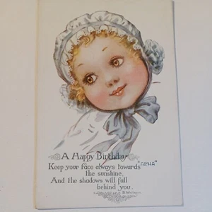 Postal Alpha COMIC #1555 "Feliz cumpleaños" sin publicar Gran Bretaña Whitman  - Imagen 1 de 2