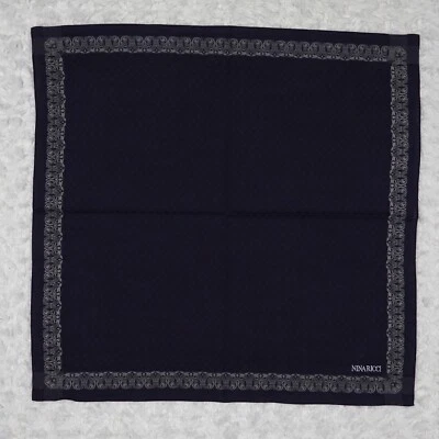 K231 Nana Ricci Negro Flor Jacquard Bufanda Bufandas Bolsillo Cuadrado 18" X 18.5" Foto 1 de 4