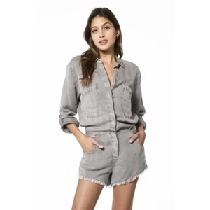 Young Fabulous and Broke River Raw Edge Gray Utility Romper NWT Size M - Picture 1 of 6
