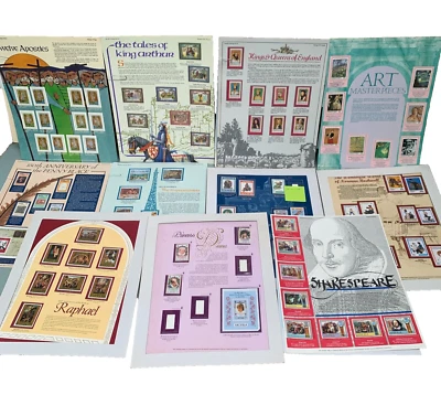 Lote Serie Estampillas Mundiales Certificado de Autenticidad Rey Arturo Reyes Reinas Princesa Diana Shakespeare Foto 1 de 4