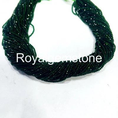 Großhandel Menge Grünes Glas 2MM Rondell Form Facettiert Glas Steine 10 " Strand - Bild 1 von 4