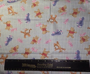 Disney Winnie the Pooh Days Plaid Cotton Craft Sewing Fabric 31 inches VTG - Picture 1 of 3