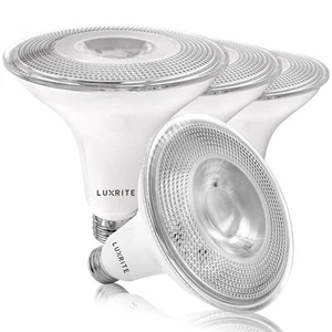 Luxrite 4-Pack LED PAR38 Flood Light Bulb Cool White 15W Dimmable Wet Rated - Picture 1 of 7