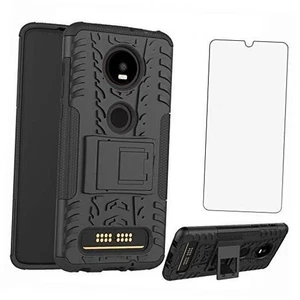 Handyhülle für Moto Z4 / Moto Z 4 Play / MotoZ4 Force mit Displayschutz schwarz - Bild 1 von 1