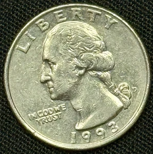 1993 D Mint Mark XF-Details Circulated Quarter Dollar - Picture 1 of 4