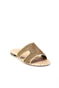 Carrie Forbes Womens Cuadro Slide Sandals Chestnut Natural Size 36 - Picture 1 of 6
