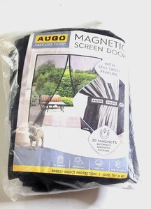 AUGO Magnetic Fiberglass Screen Door - Self Sealing, 74" x 81" Open Box - Picture 1 of 4