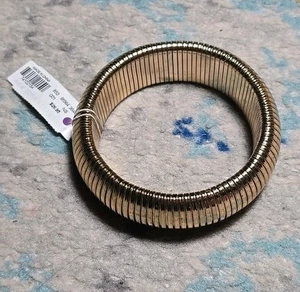 New York & Company Schmuck goldfarben Stretch Manschette Akkordeon Armband  - Bild 1 von 5