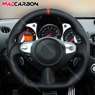 Full Leather Steering Wheel For 2009-2021 Nissan 370z Nismo Z Infiniti FX35 FX37 - Image 1 of 4