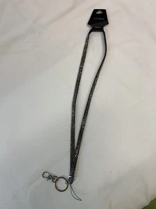 Damen Strass Einteiler Schlüsselbänder, schwarz, mit Ring und Haken - Bild 1 von 6