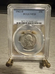 1962-D Washington Quarter-PCGS VF25 - Picture 1 of 2