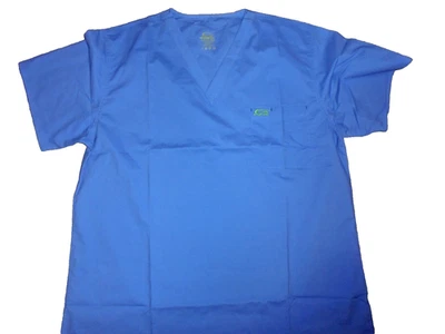 New~ IguanaMed Scrubs Size XL Top~ Light Blue~  V Neck~ Pocket - Image 1 of 4