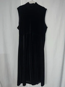 Vintage Y2K My MM Michelle Black Tank Velvet Velour Long Dress Girls Size 7/8 - Picture 1 of 7