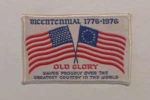 Vintage Bicentennial 1776-1976 Old Glory Flag Woven Patch - Picture 1 of 2