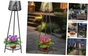 Solar Floor Lamp Lights,2 Pack Outdoor Solar Outdoor Led Floor Lamp with - Picture 1 of 7