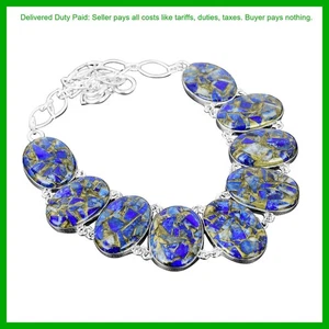 Weihnachtsverkauf Natur Kupfer Sodalith 925 Sterling Silber Trendy Kette Halskette - Bild 1 von 7