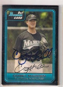 Florida Marlins COREY MADDEN autographed 2006 Bowman