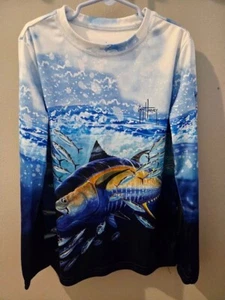 Guy Harvey Boys Tuna Long Sleeve Performance Sun Pro Shirt Small/P - Picture 1 of 3