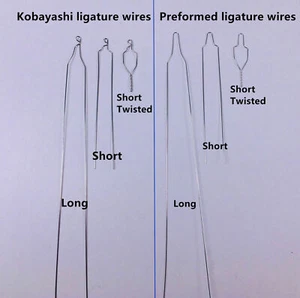 100 Pc Dental Orthodontic Bracket Preformed Kobayashi Ligature Wire Long/Shorty - Picture 1 of 8